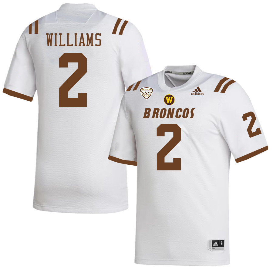 #2 Popeye Williams Western Michigan Broncos College Football Jerseys Stitched-White